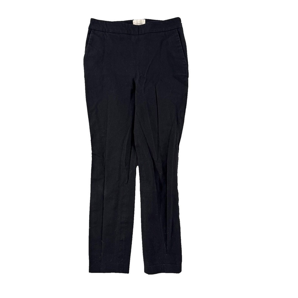 Sezane Dress Pants Womens 26 Black Twill Flat Front Slim Workwear Office